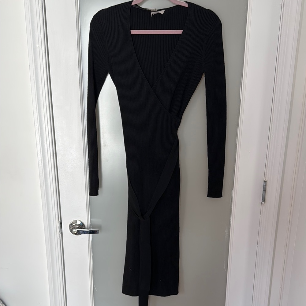 Elegant Black Wrap Dress